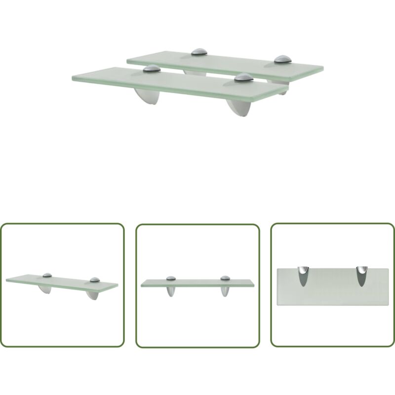 The Living Store - tagères murales 2 pcs Verre 30 x 10 cm 8 mm - Etagere Murale - Étagère Design - Étagère Verre - Étagère Suspendue - Décoration
