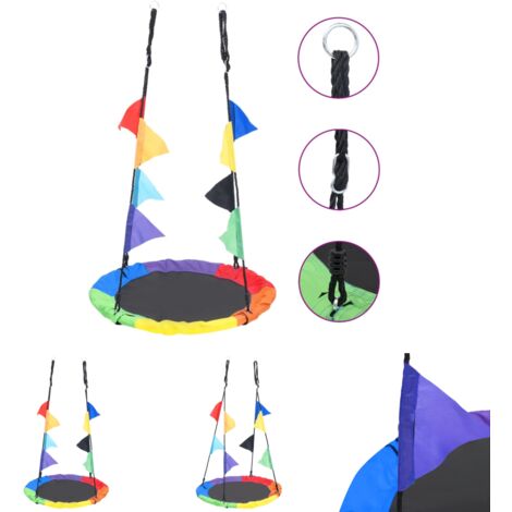 The Living Store Schaukel mit Fahnen Regenbogen 100 cm -  Schaukeln