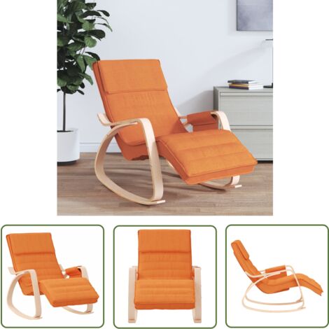The Living Store Schaukelstuhl Dunkelgelb Stoff - Schaukelstuhl - Relaxsessel - Gartenstuhl - Esszimmerstuhl - Polstersessel