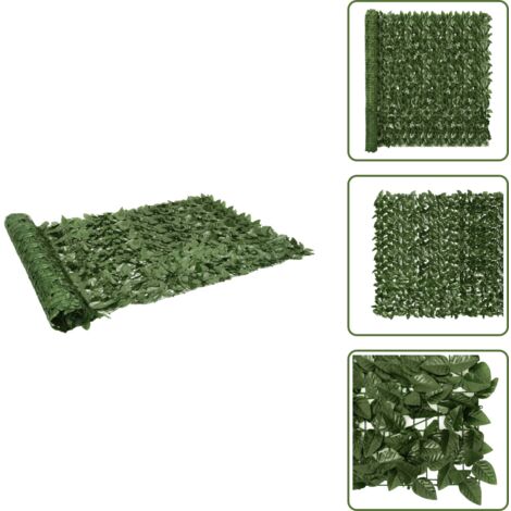 The Living Store Schermo Privacy da Balcone con Foglie Verde Scuro 300x150 cm - Schermo privacy esterno