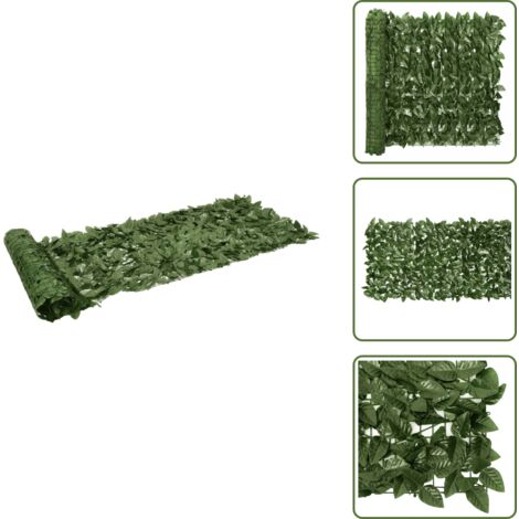The Living Store Schermo Privacy da Balcone con Foglie Verde Scuro 600x75 cm - Schermo privacy esterno