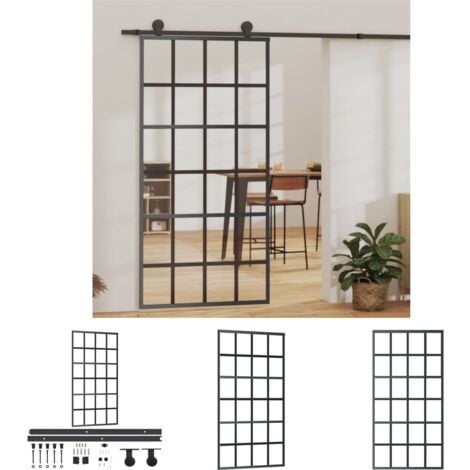 MAISON CHIC The Living Store Schiebetür mit Beschlag ESG-Glas & Aluminium 102x205 cm - Türen