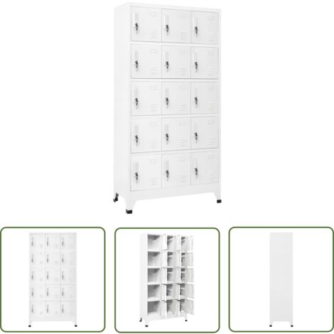 The Living Store Schließfachschrank Hellgrau 90x40x180 cm Stahl - Schliessfachschrank - Metallschrank - Garderobe - Bürobedarf - Lagerraum