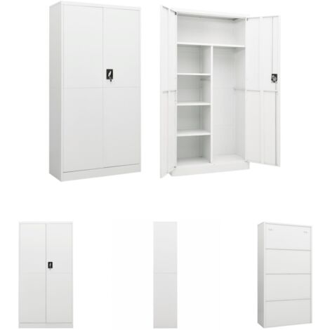 The Living Store Schließfachschrank Weiß 90x40x180 cm Stahl - Aktenschränke