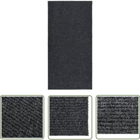 The Living Store Schmutzfangläufer 100x200 cm Anthrazit - Schmutzfangmatte - Laufmatte - Flurmatten - Treppenlaufmatte - Anthrazit