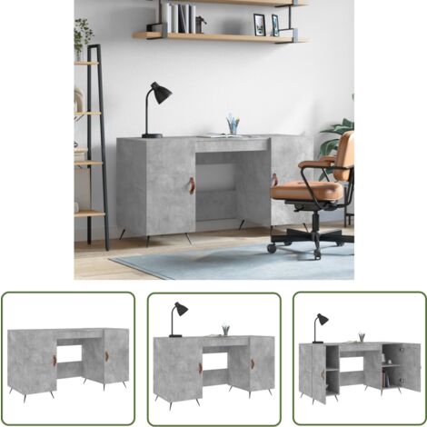 The Living Store Schreibtisch Betongrau 140x50x75 cm Holzwerkstoff - Bürostuhl - Schreibtisch - Home Office - Arbeitsplatzgestaltung - Industriel Style