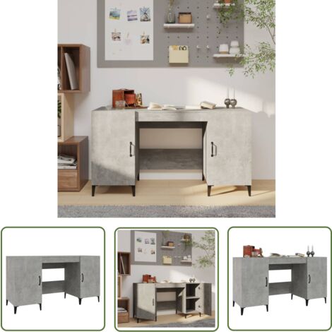 The Living Store Schreibtisch Betongrau 140x50x75 cm Holzwerkstoff - Industrieller Schreibtisch - Schreibtisch Grau - Holzwerkstoff Schreibtisch - Bürostuhl - Home Office Möbel