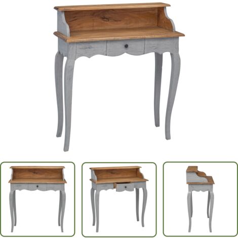 The Living Store Schreibtisch Massives Mahagoniholz 80x40x92 cm - Antiker Schreibtisch - Holzsreibtisch - Mahagoni Tisch - Vintage Schreibtisch - Designer Schreibtisch