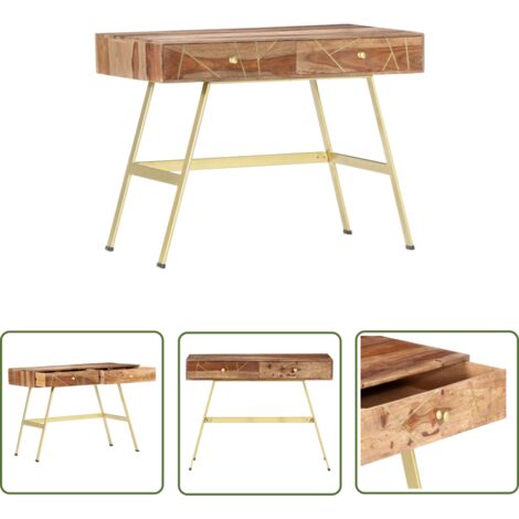 The Living Store Schreibtisch mit Schubladen 100x55x75 cm Massivholz Palisander - Industrieller Schreibtisch - Holzsreibtisch - Palisander Schreibtisch - Schreibtisch Mit Schubladen - Bürostuhl