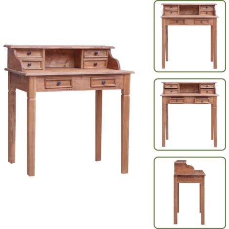 The Living Store Schreibtisch mit Schubladen 90x50x101 cm Altholz Massiv - Massivholz Schreibtisch