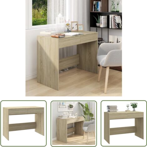 The Living Store Schreibtisch Sonoma-Eiche 101x50x76,5 cm Holzwerkstoff - Schreibtisch - Bürostuhl - Homeoffice - Arbeitsplatz - Esszimmertisch