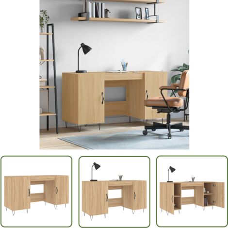 The Living Store Schreibtisch Sonoma-Eiche 140x50x75 cm Holzwerkstoff - Bürostuhl - Schreibtisch - Home Office - Arbeitsplatzgestaltung - Ergonomischer Stuhl