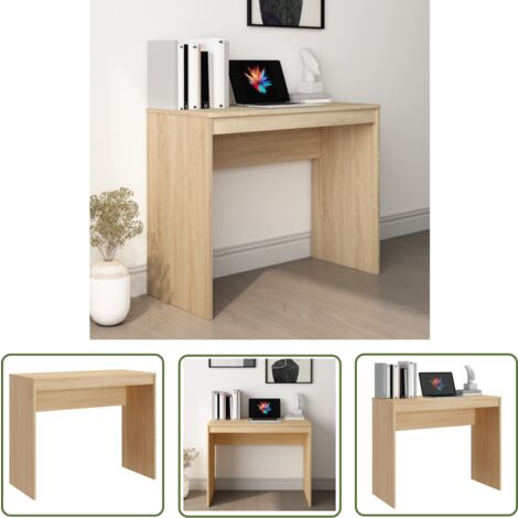 The Living Store Schreibtisch Sonoma-Eiche 90x40x72 cm Holzwerkstoff - Schreibtisch - Holzwerkstoff - Sonoma-Eiche - Home Office - Schreibtisch Klein