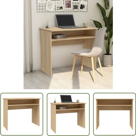 The Living Store Schreibtisch Sonoma-Eiche 90x50x74 cm Holzwerkstoff - Schreibtisch - Holzwerkstoff - Sonoma-Eiche - Schreibtisch Klein - Home Office