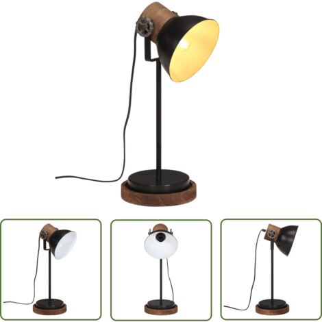 The Living Store Schreibtischlampe 25 W Schwarz 17x17x50 cm E27 - Tischleuchte - Industrielampen - Stehlampe - Wohnraumbeleuchtung - Schlafzimmerlampe