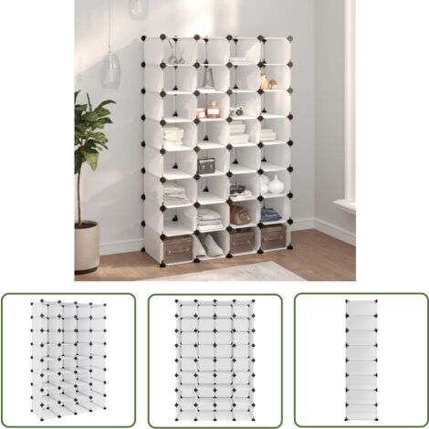 The Living Store Schuhregal Transparent 93x36,5x140 cm PP - Schuhregal - Schuhorganisation - Schrank - Regal - Aufbewahrungsbox