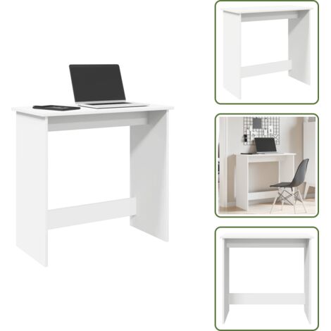 The Living Store Scrivania Bianca 80x40x75 cm in Legno Multistrato - Scrivania da studio