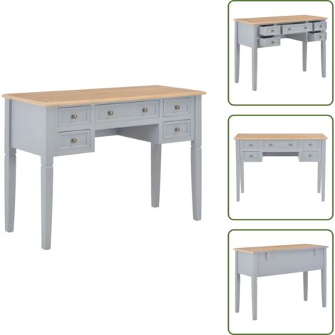 The Living Store Scrivania Grigia 109,5x45x77,5 cm in Legno - Scrivania grigia