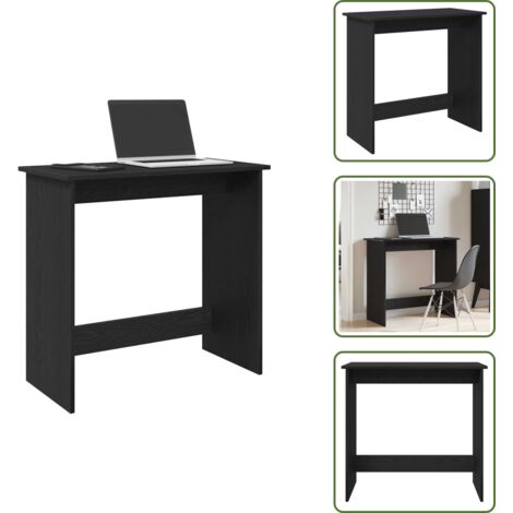The Living Store Scrivania Nera 80x40x75 cm in Legno Multistrato - Scrivania da studio