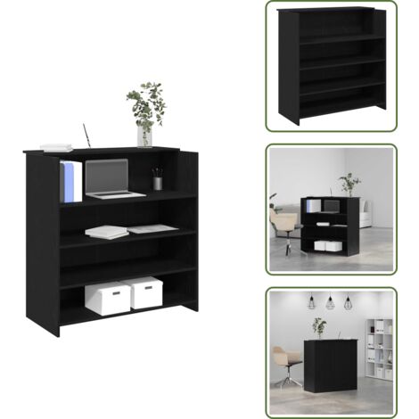 The Living Store Scrivania per Reception Rovere Nero 100x50x103,5 cm in Legno di Argilla - Scrivania in legno