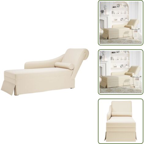 The Living Store Sdraio con Capezzale e Bracciolo Destro in lino - Chaise longue