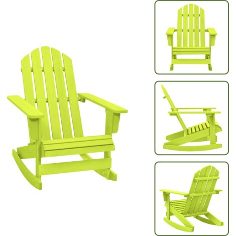 The Living Store Sedia a Dondolo Giardino Adirondack in Legno di Abete Verde - Sedia Adirondack