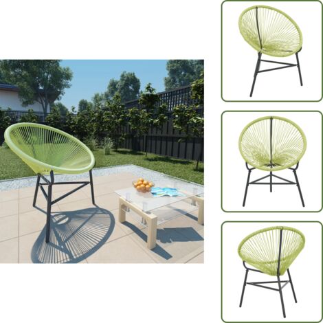 The Living Store Sedia Acapulco da Giardino in Polyrattan Verde - Sedia da esterno