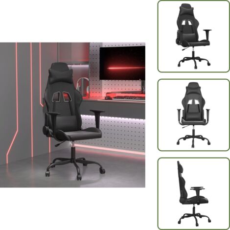 The Living Store Sedia da Gaming Massaggiante Nera in Similpelle - Massaggiante
