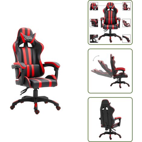 The Living Store Sedia da Gaming Rossa in Similpelle - Sedia gaming