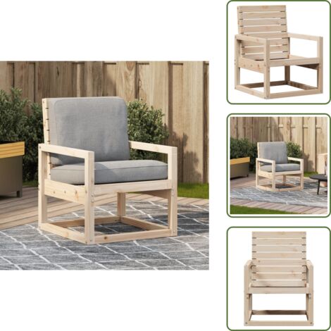 The Living Store Sedia da Giardino 57,5x63x76 cm in Legno Massello di Pino - Sedia da esterno