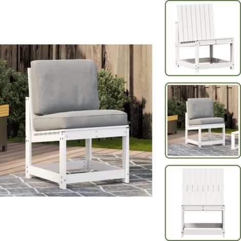 The Living Store Sedia da Giardino Bianca 50,5x55x77 cm Legno Massello di Pino - Sedia da giardino in pino