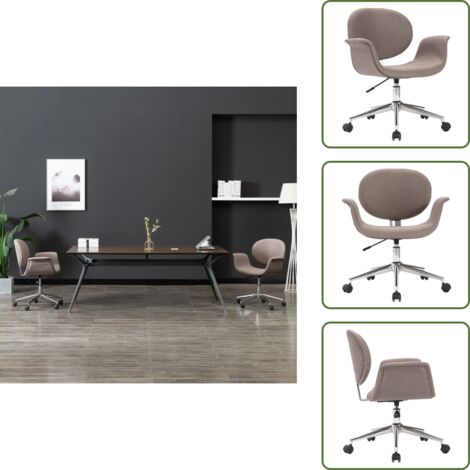 The Living Store Sedia da Ufficio Girevole Grigio Talpa in Tessuto - Seduta ergonomica