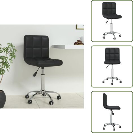 The Living Store Sedia da Ufficio Girevole Nera in Similpelle - Sedia da ufficio regolabile