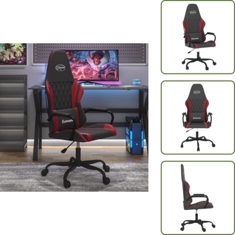 The Living Store Sedia Gaming Massaggio Nero e Rosso Vino in Similpelle - Massaggio