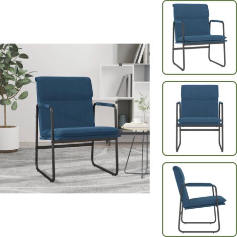 The Living Store Sedia Lounge Blu 55x64x80 cm in Tessuto - Sedia relax