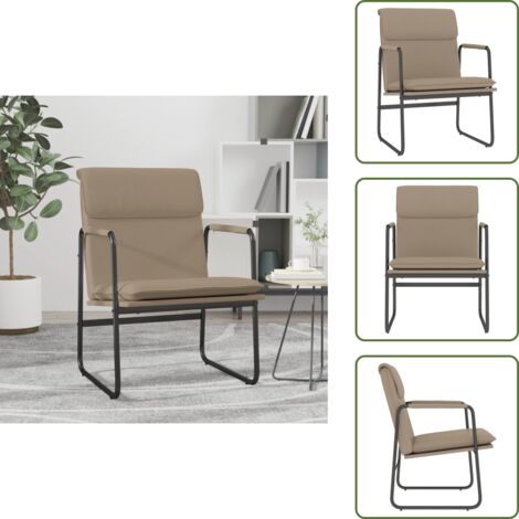 The Living Store Sedia Lounge Cappuccino 55x64x80 cm in Similpelle - Sedia lounge