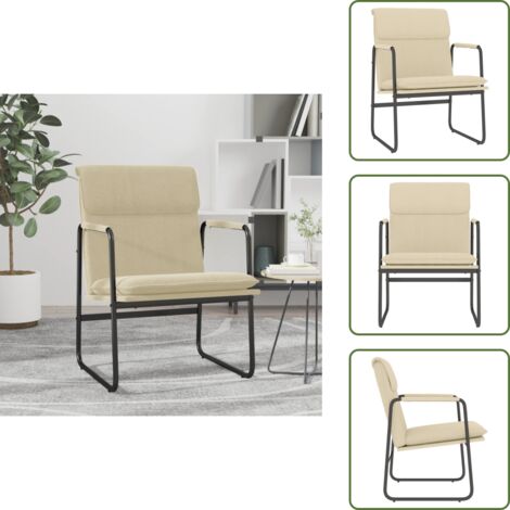 The Living Store Sedia Lounge Crema 55x64x80 cm in Tessuto - Sedia lounge