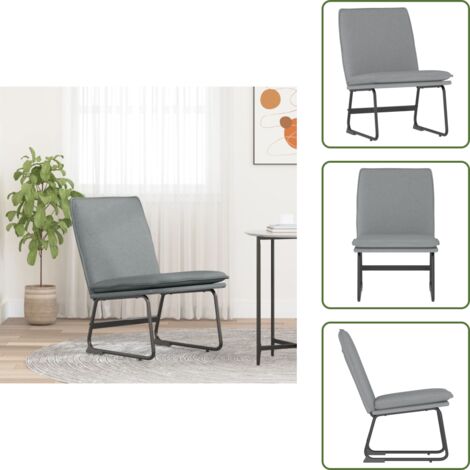The Living Store Sedia Lounge Grigio Chiaro 52x75x76 cm in Tessuto - Sedia relax