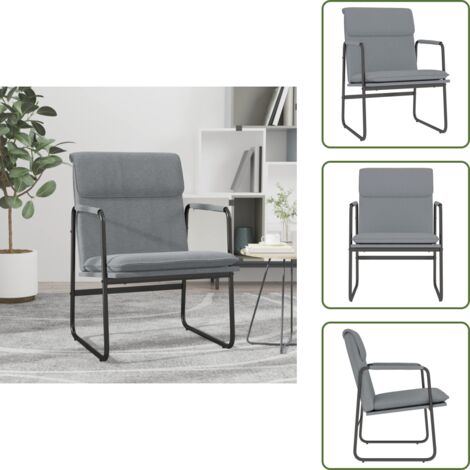 The Living Store Sedia Lounge Grigio Chiaro 55x64x80 cm in Tessuto - Sedia relax