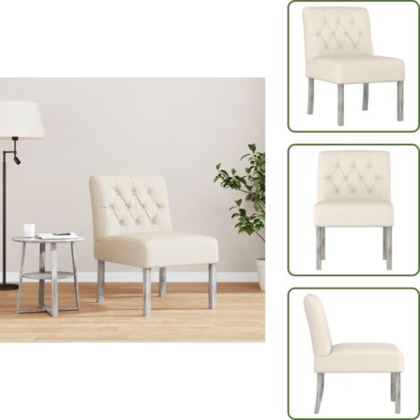 The Living Store Sedia Pantofola in Lino Design Bottoni - Seduta in lino