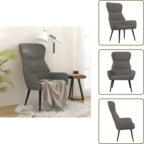 The Living Store Sedia Relax Grigio Chiaro in Tessuto - Poltrona in tessuto