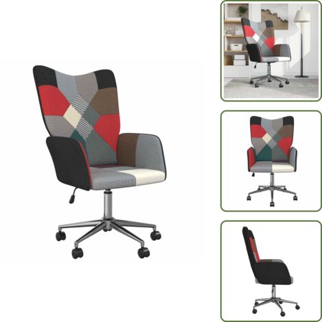 The Living Store Sedia Relax in Tessuto Patchwork - Poltrona patchwork