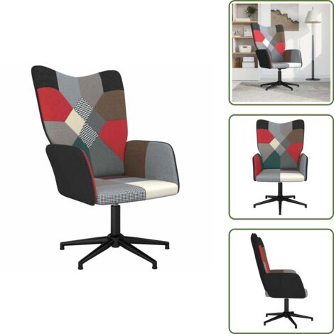 The Living Store Sedia Relax in Tessuto Patchwork - Poltrona Patchwork
