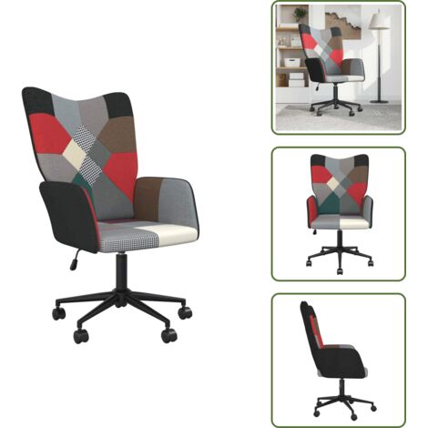 The Living Store Sedia Relax in Tessuto Patchwork - Poltrona patchwork