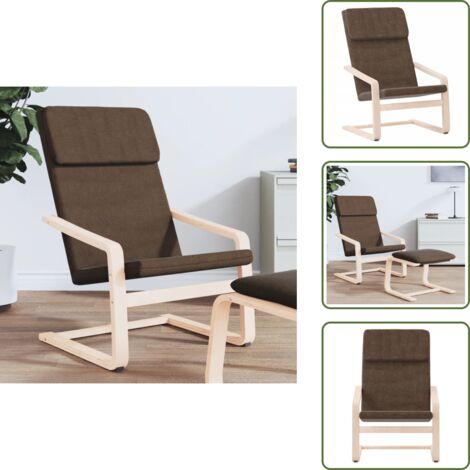 The Living Store Sedia Relax Marrone Scuro in Tessuto - Poltrona Relax