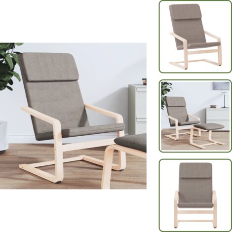 The Living Store Sedia Relax Tortora in Tessuto - Poltrona Relax