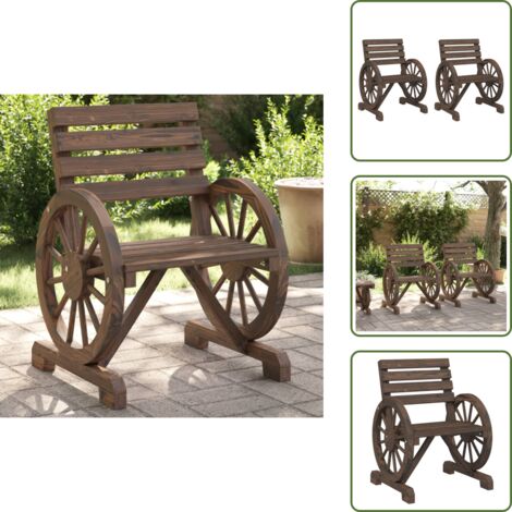 The Living Store Sedie da Giardino 2 pz 58x58x78,5 cm in Legno Massello di Abete - Sedie da esterno