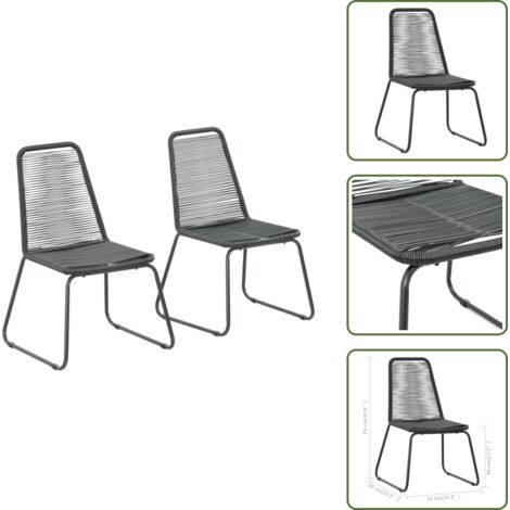 The Living Store Sedie da Giardino 2 pz in Polyrattan Nero - Sedie in rattan