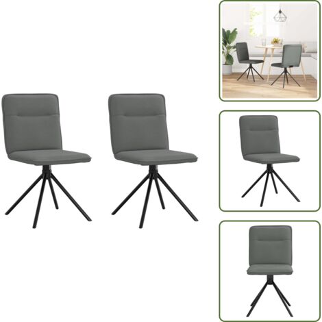 The Living Store Sedie da Pranzo 2 pz Grigio Scuro in Tessuto - Sedie ergonomiche
