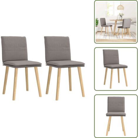 The Living Store Sedie da Pranzo 2 pz Tortora in Tessuto - Sedie ergonomiche